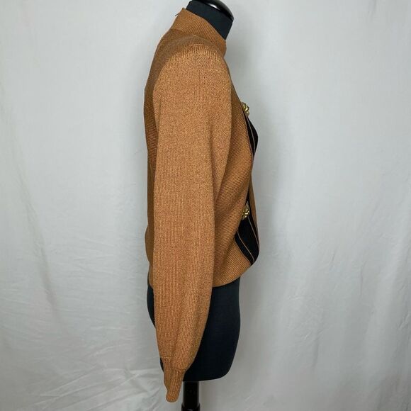 Vintage 80s Diane Delorean Wool Blend Knit Mock Neck Sweater - Women’s S - Picture 2 of 8